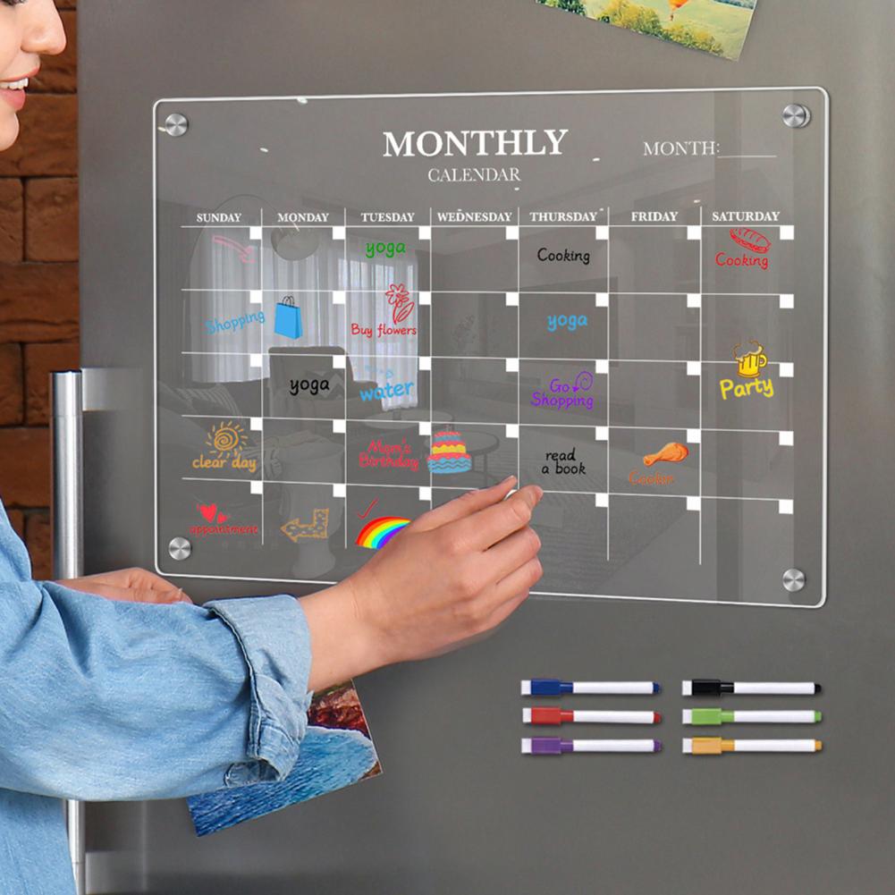 Magnetic Calendar Board - لوحة تخطيط أكريليك لوحة تخطيط شهرية