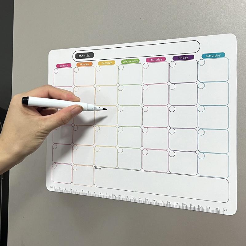 Magnetic Calendar Board - لوح تخطيط شهري مغناطيسي للثلاجة قابل