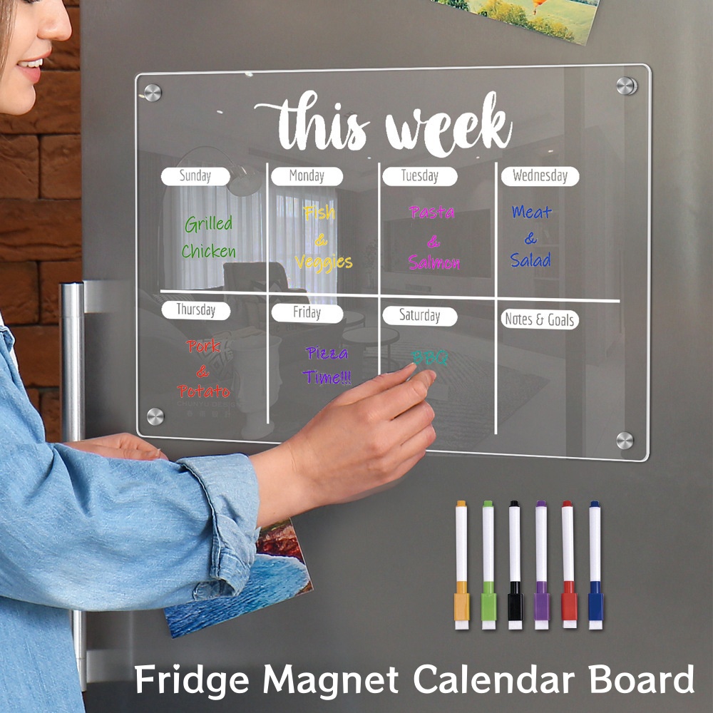 Magnetic Calendar Board - لوحة تقويم مغناطيسية للثلاجة، مخطط أسبوعي،