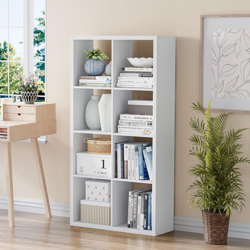 Free Home Office - خزانة كتب مكعبة الشكل بظهر مفتوح