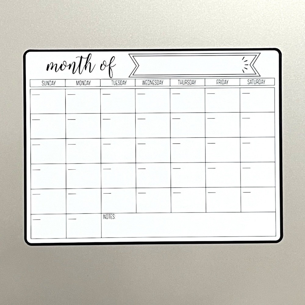 Magnetic Calendar Board - تقويم مغناطيسي محمول للمسح الجاف على