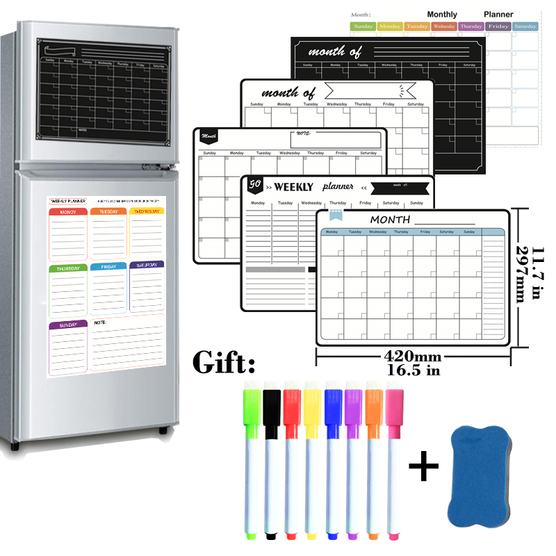 Magnetic Calendar Board - A3 حجم المغناطيسي الشهري الأسبوعي مخطط