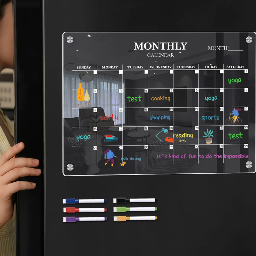 Magnetic Calendar Board - لوح مغناطيسي للثلاجة، لوح مسح جاف