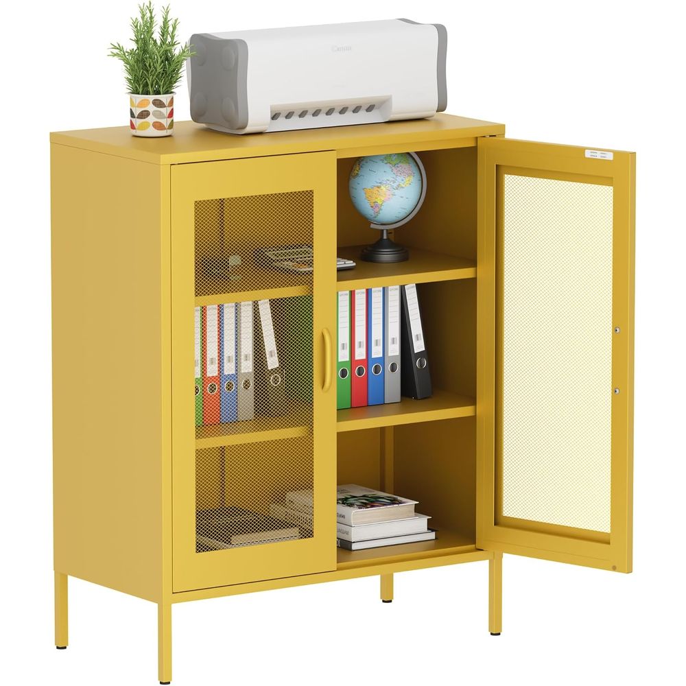 Free Home Office - خزانة تخزين معدنية شبكية مع أرفف