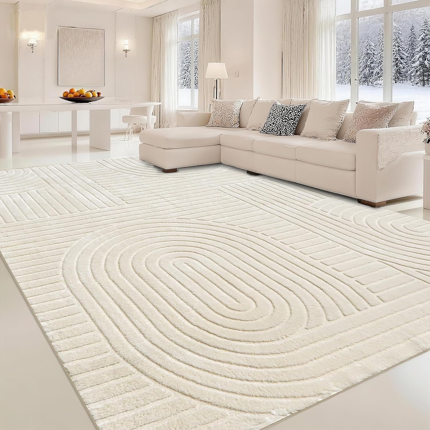 Home Office Rug - سجادة داخلية قابلة للغسل مقاس 8x10،