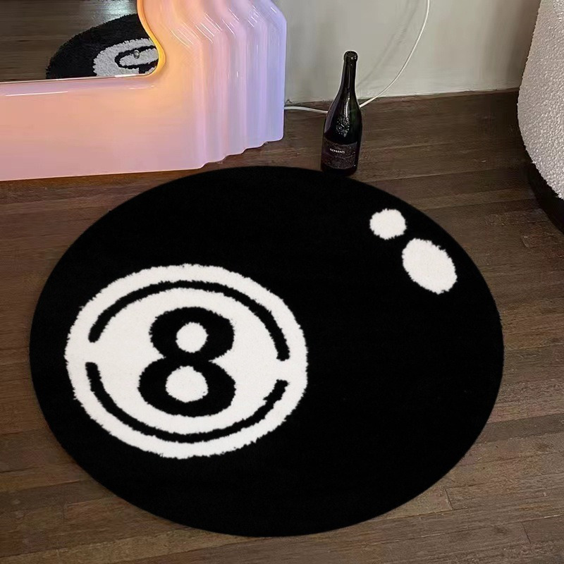 Home Office Rug - سجادة دائرية ناعمة من الفلانيل بتصميم