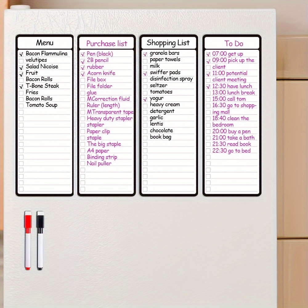 Magnetic Calendar Board - 4 قطع من لوحات التخطيط المغناطيسية
