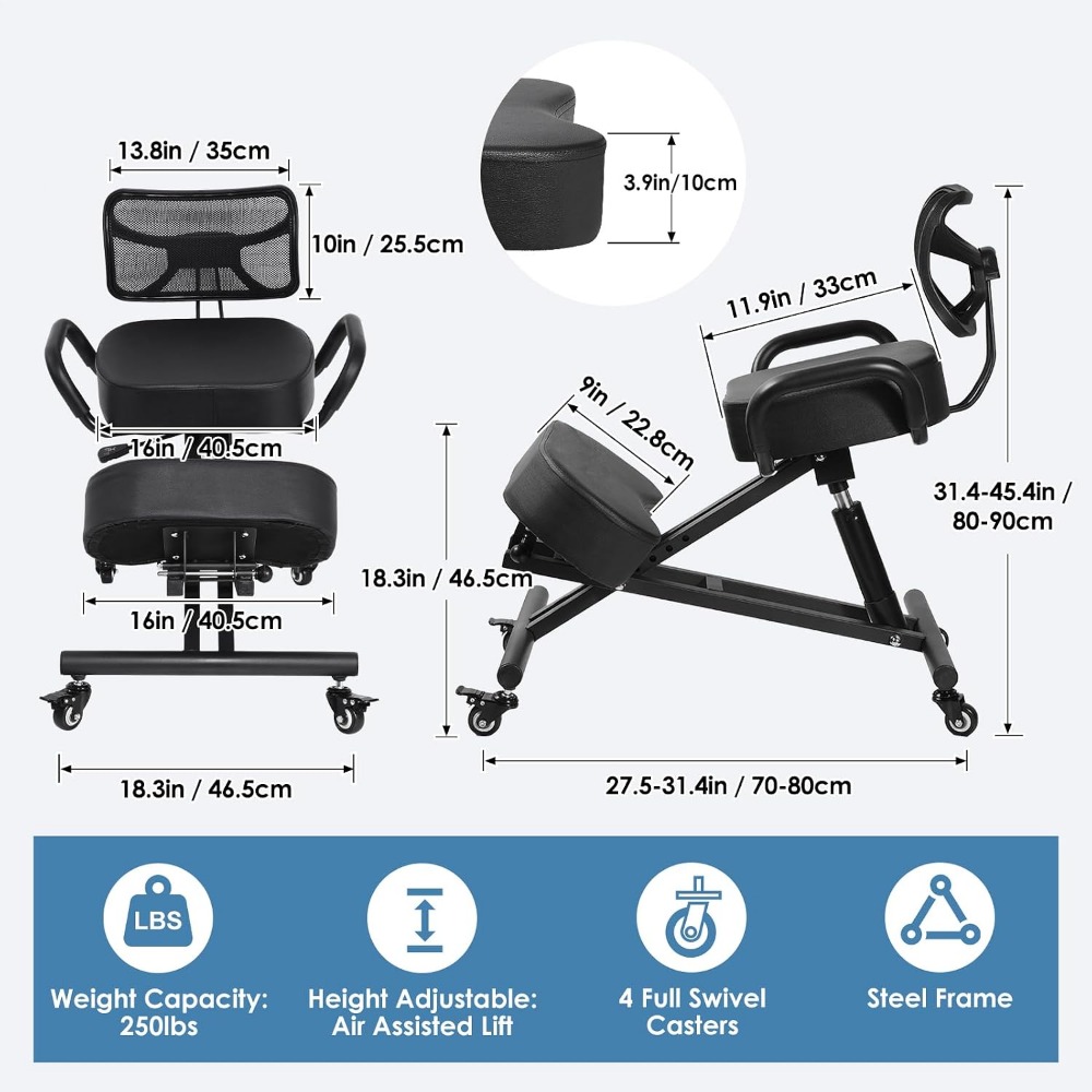 كرسي ركوع قابل للتعديل مع مسند - مراجعة Ergonomic Office Chair وسعره