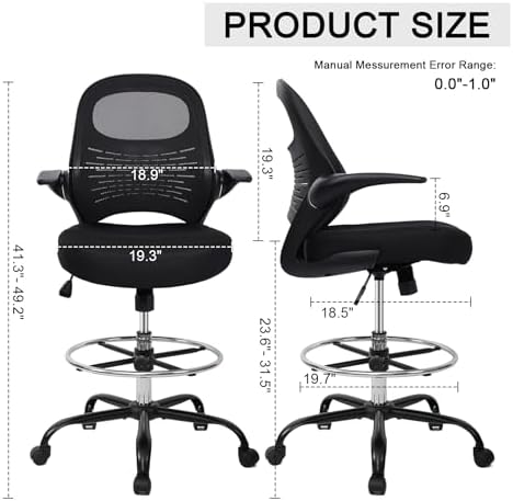 كرسي رسم مكتبي طويل مع مساند ذ - مراجعة Ergonomic Office Chair وسعره