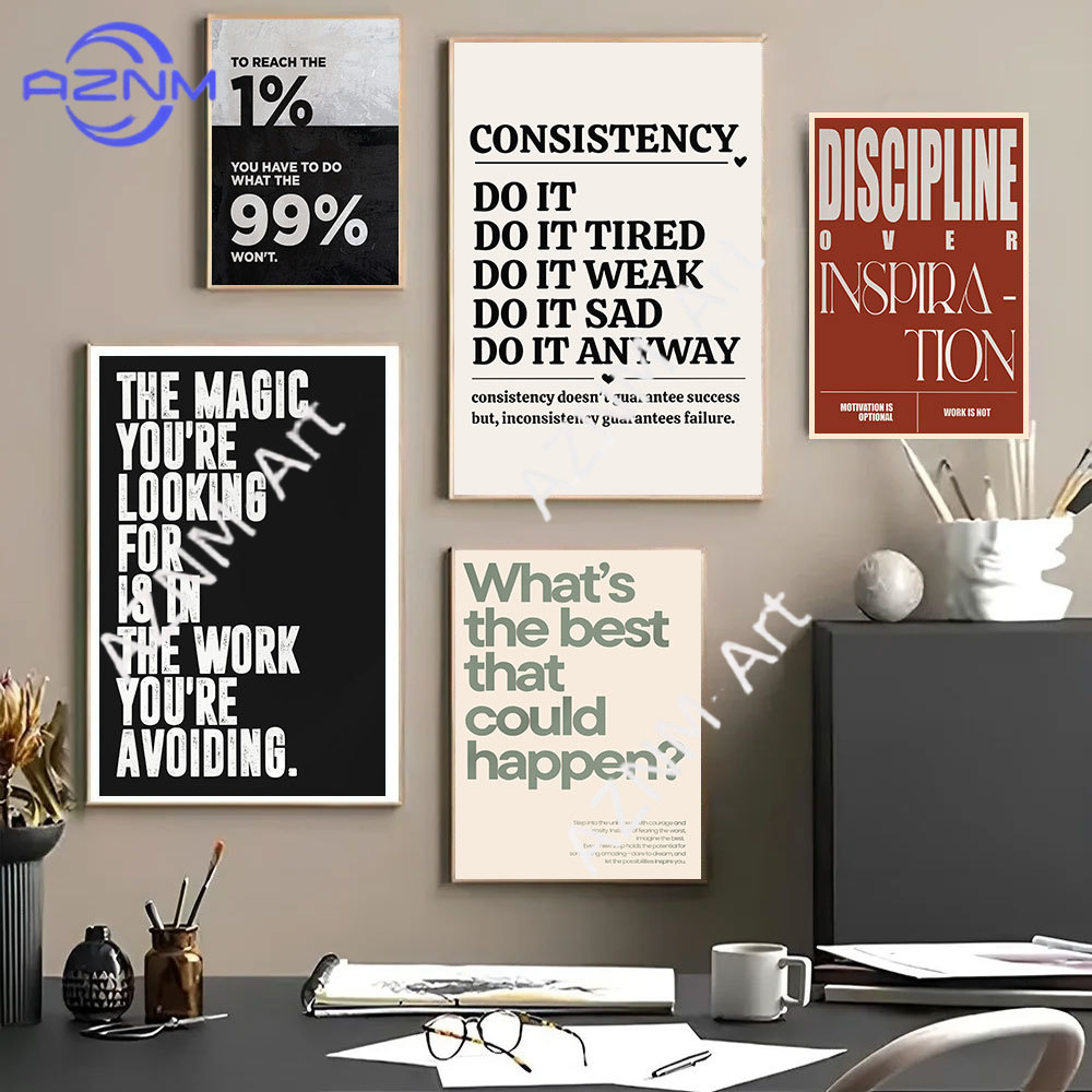 ملصقات فنية ملهمة بعبارات تحفي - مراجعة Home Office Inspiration وسعره