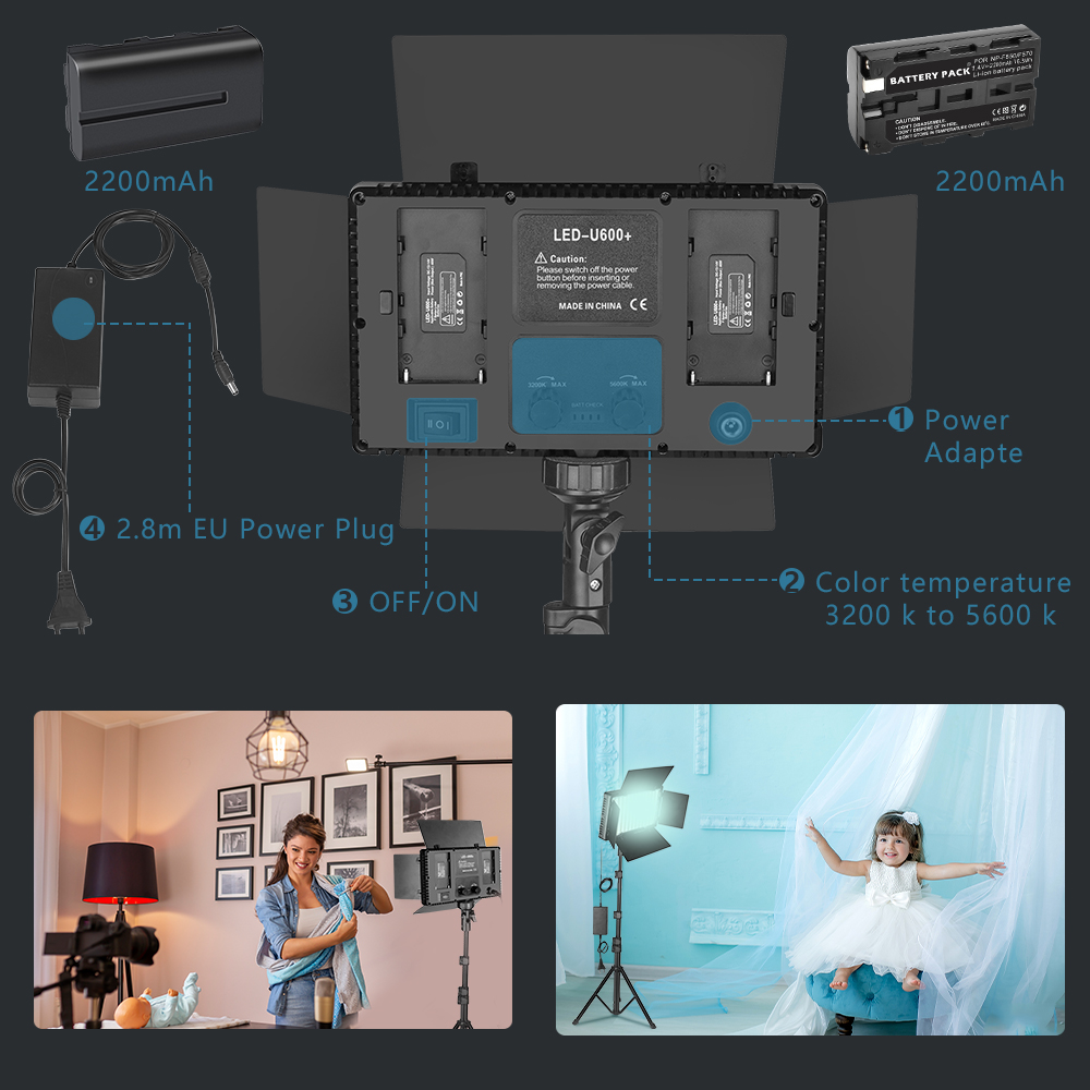 U800 RGB صور ضوء LED صور إضاءة - مراجعة Zoom Lighting Kit وسعره