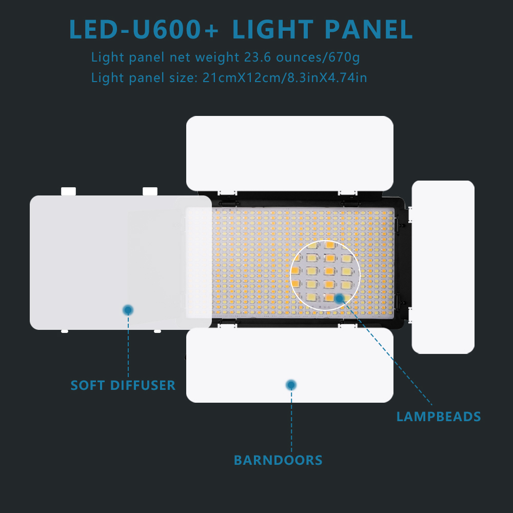 Nagnahz U800 LED ضوء استوديو ا - مراجعة Zoom Lighting Kit وسعره