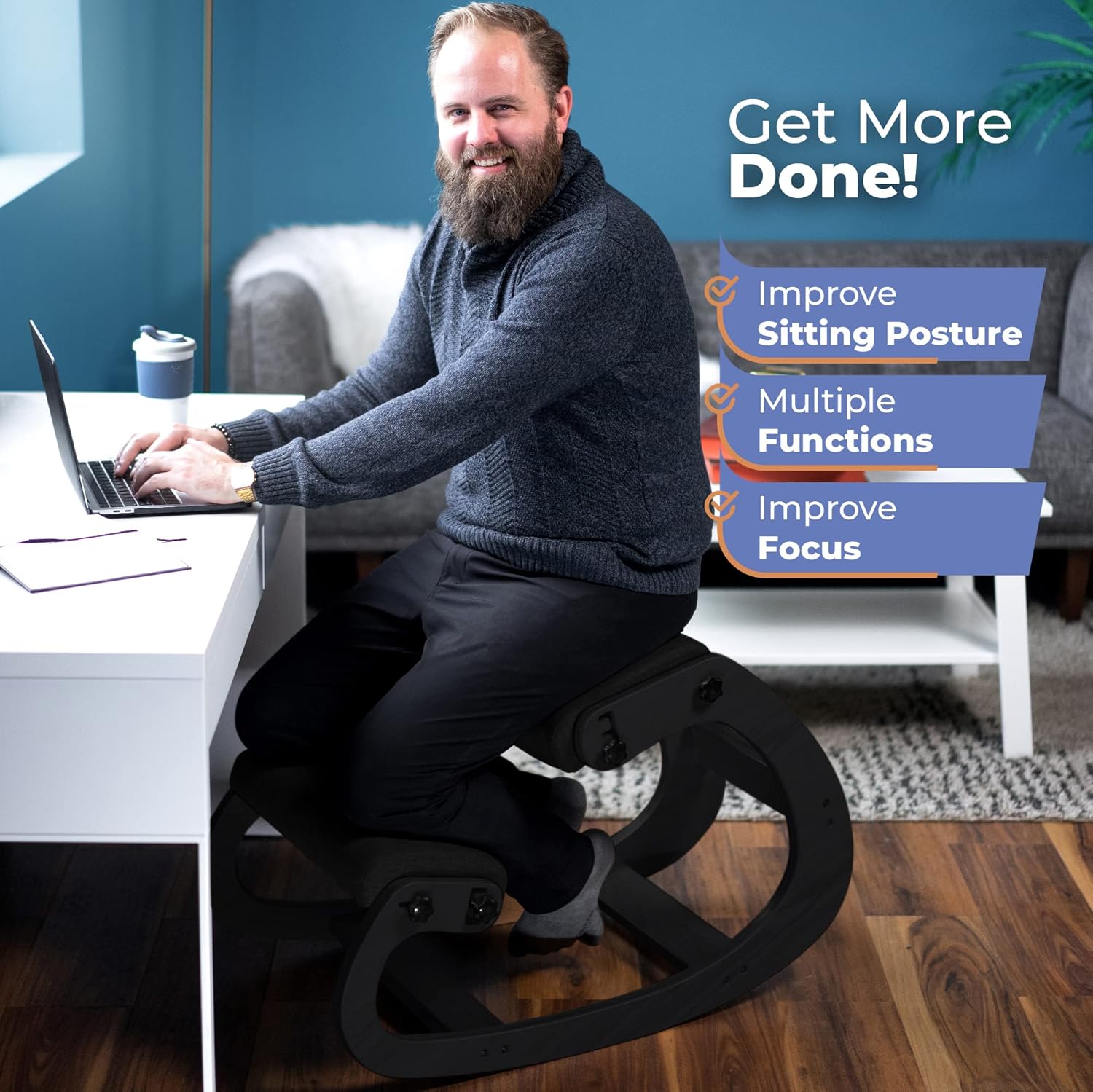 كرسي خشبي مريح للركوع قابل للت - مراجعة Ergonomic Office Chair وسعره