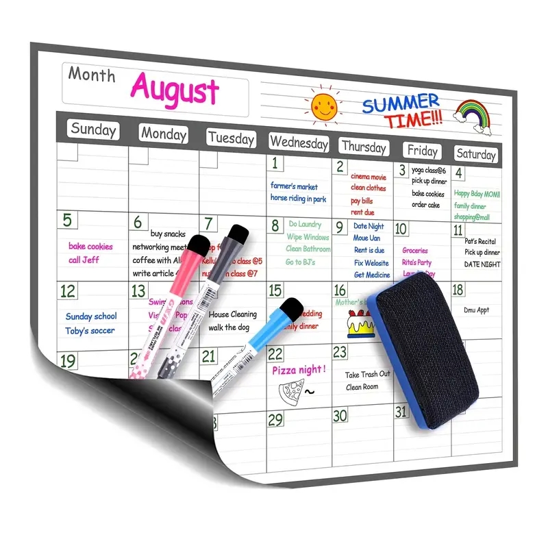 ثلاجة مغناطيسية ، تقويم مسح جا - مراجعة Magnetic Calendar Board وسعره