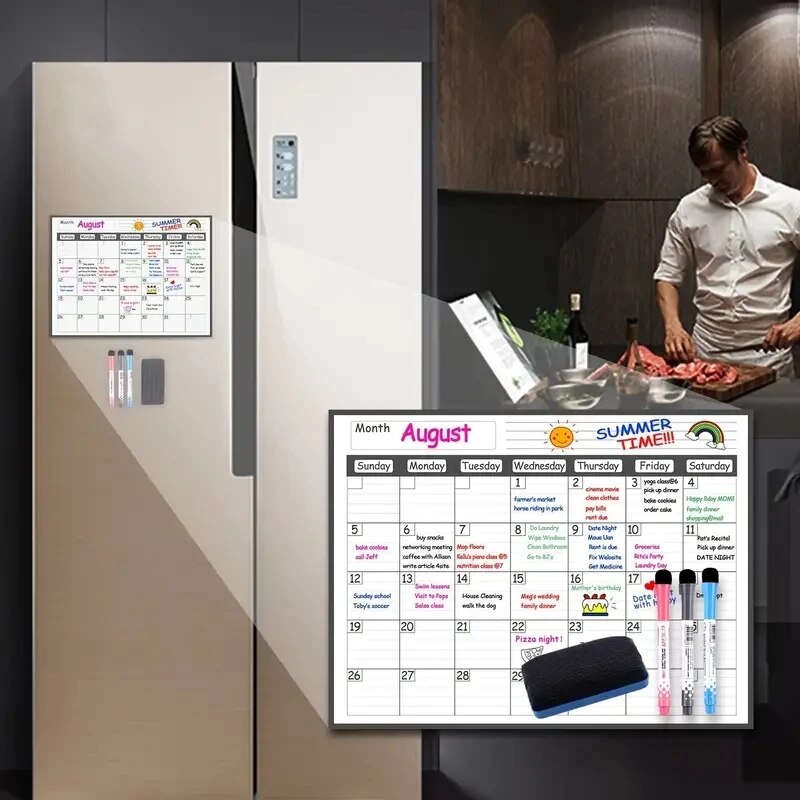 ثلاجة مغناطيسية ، تقويم مسح جا - مراجعة Magnetic Calendar Board وسعره