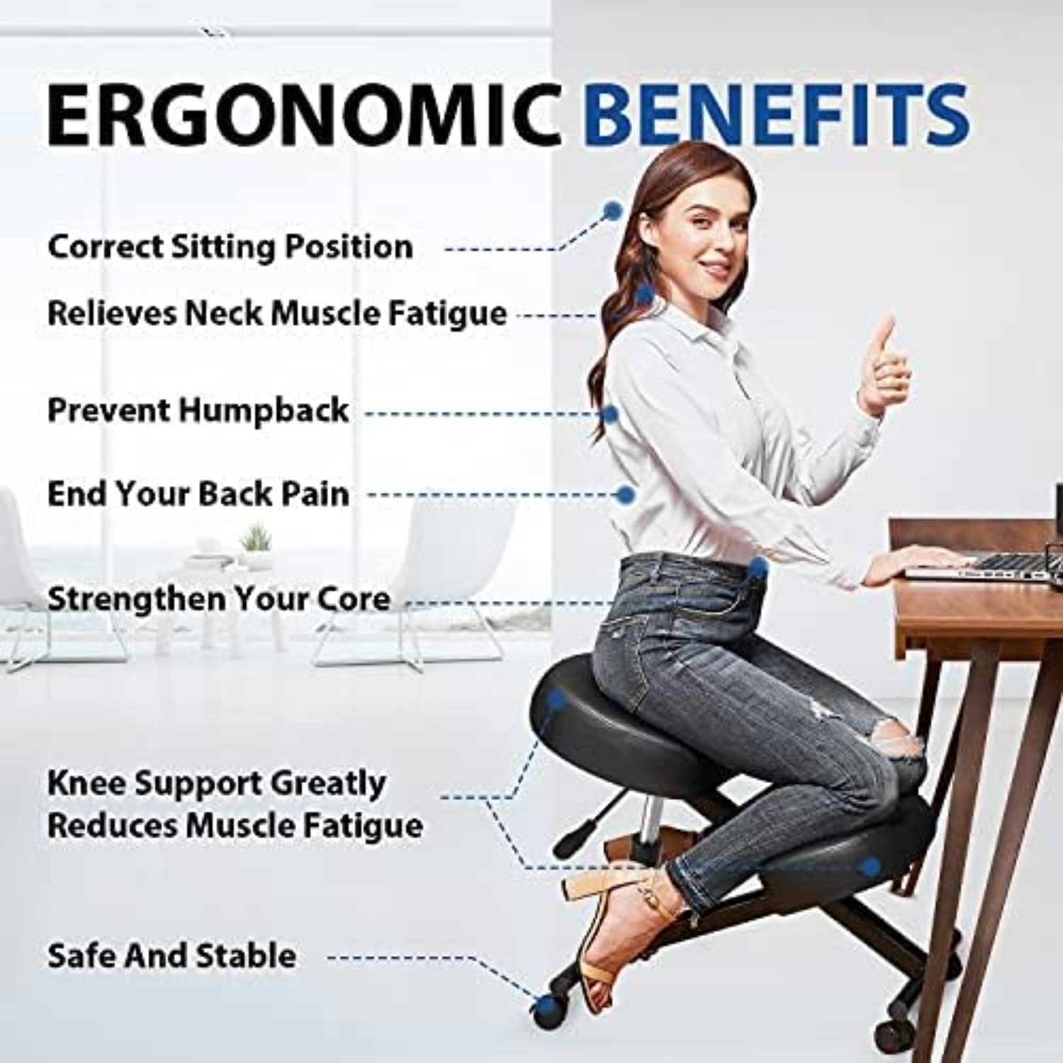 كرسي الركوع المريح للمكتب، مقع - مراجعة Ergonomic Office Chair وسعره