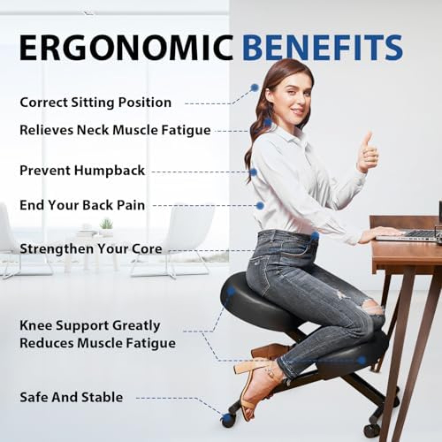 كرسي ركوع مريح، كرسي تأمل قابل - مراجعة Ergonomic Office Chair وسعره