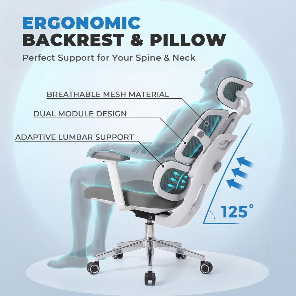 كرسي مكتب شبكي مريح عالي السعة - مراجعة Ergonomic Office Chair وسعره