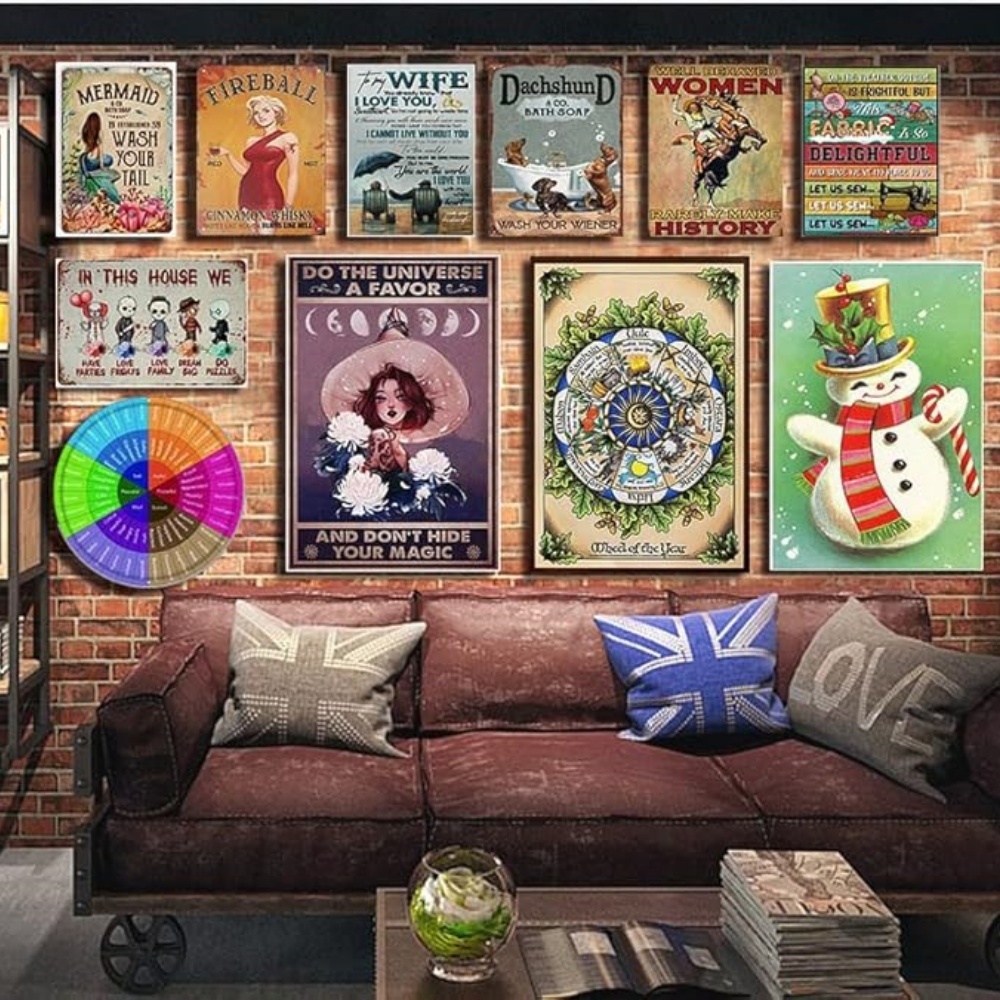 لافتة معدنية عتيقة بتصميم زهور - مراجعة Home Office What Is It وسعره
